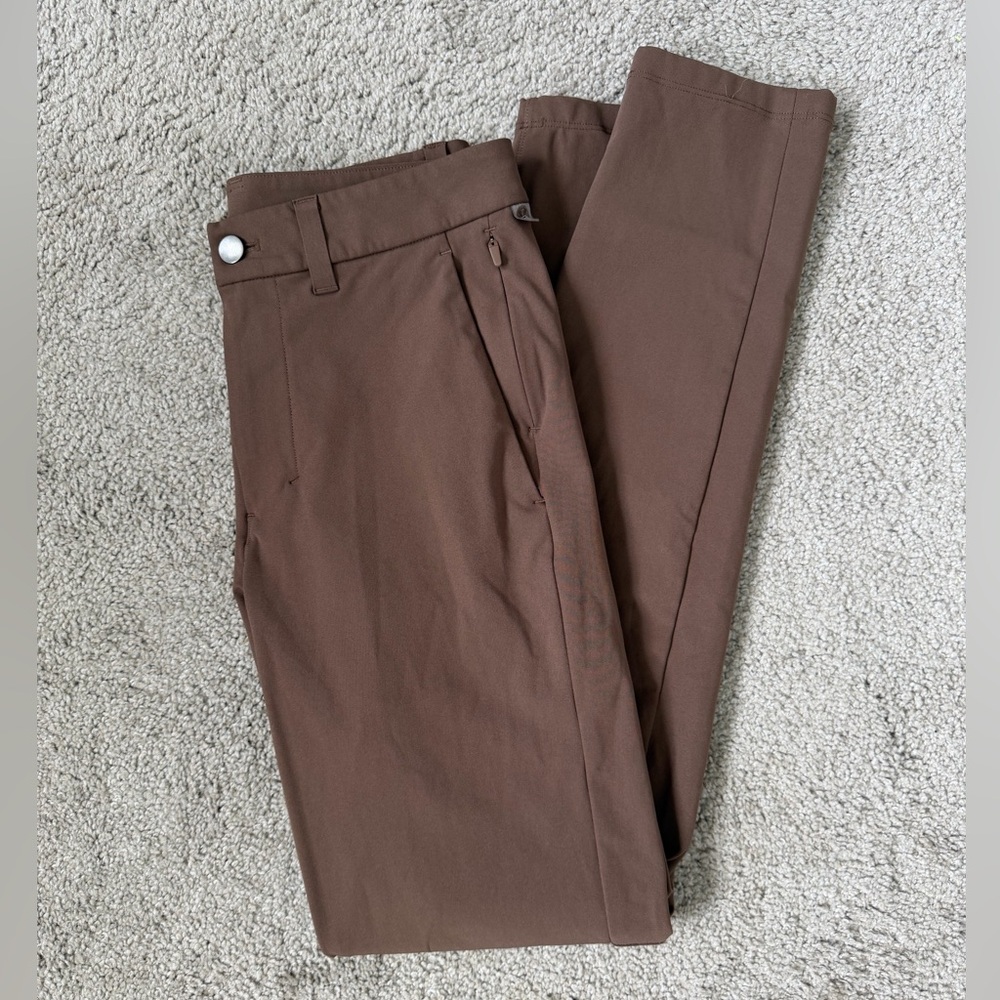 Lululemon Men’s Commission Slim-Fit Warpstreme Dark Mocha Brown Pant 28”W, 32”L